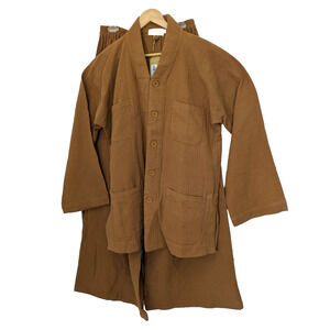 Taoist Monk 2 Piece Winter Pajamas Brown XL Tai Chi Meditation  Suit